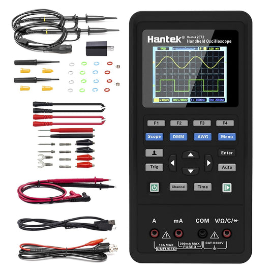 Hantek 2C72 Handheld Oscilloscope 70MHz Multimeter 2CH+DMM 2 in 1 Multifunction Tester