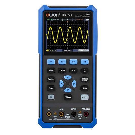HDS271 OWON Oscilloscope Multimeter 70MHz Bandwidth Digital Oscilloscope 3 in 1 Functions Digital Multimeter 100KHz Signal Sources 3.5” LCD