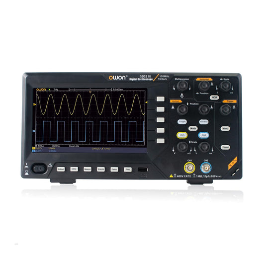 SDS210 OWON Oscilloscope 100MHz Bandwidth 2CH 1GS/s Sample Rate 20M Memory Depth 7” TFT LCD Display