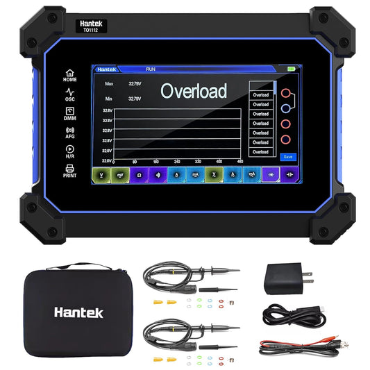 Hantek Tablet Oscilloscope 110MHz Bandwidth 250MSa/S 8M Storage Depth with 7" Touch Screen(TO1112/110MHz+2CH)