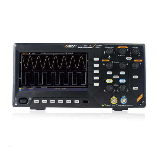 SDS215 OWON Oscilloscope 150MHz Bandwidth Dual Channel Digital Oscillograph 2 in 1 Function 7” LCD with 1GS/s Sample Rate for Each Channel