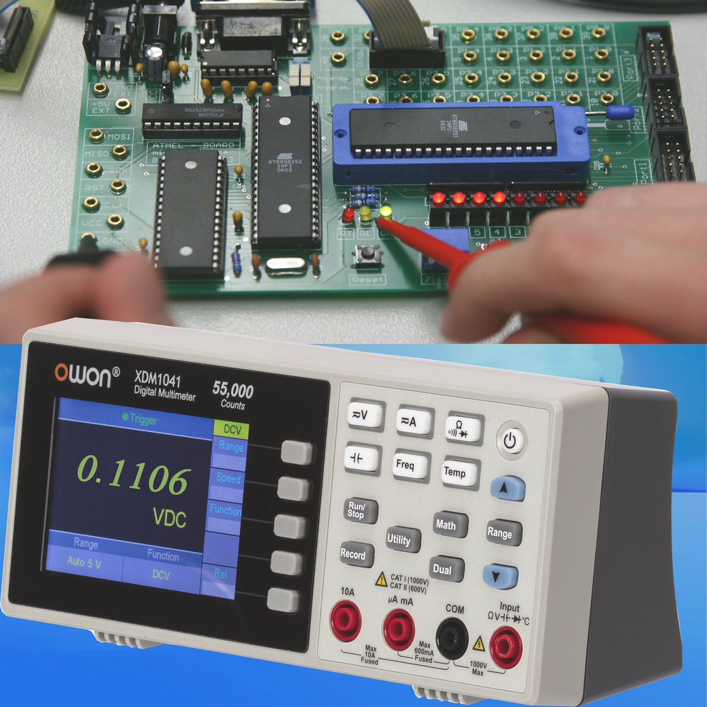 OWON XDM1041 ミニデスクトップデジタルマルチメーター 3.5 インチ LCD ディスプレイ AC DC 電流電圧 LABS、機器、工場用の真の RMS 温度テスター