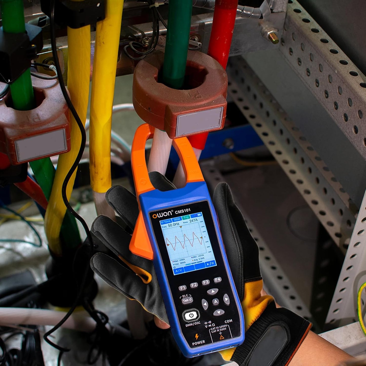 OWON Clamp Meter 1000A Smart AC/DC Clamp Meter with 1KHz Oscilloscope Record Function 3 in 1 Functions with 2.8-inch IPS LCD Display (CMS101)