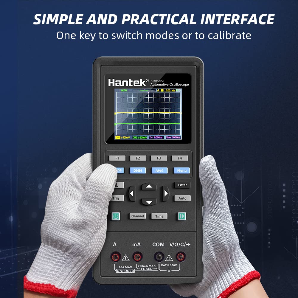 Hantek 2C42 Handheld Oscilloscope Multimeter 2 in 1 Multifunction Tester 2CH+DMM 40MHz Scope