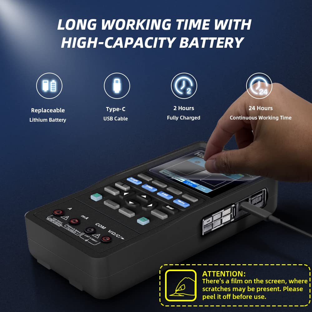 Hantek 2C72 Handheld Oscilloscope 70MHz Multimeter 2CH+DMM 2 in 1 Multifunction Tester