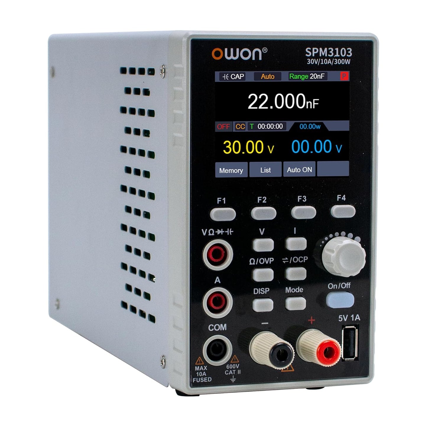 SPM3103 OWON DC Power Supply Built-in 4 1/2 Digits Multimeter 2-in-1 Function with 2.8 inch LCD Easy to Read (300W/30V/10) 110V Input Voltage