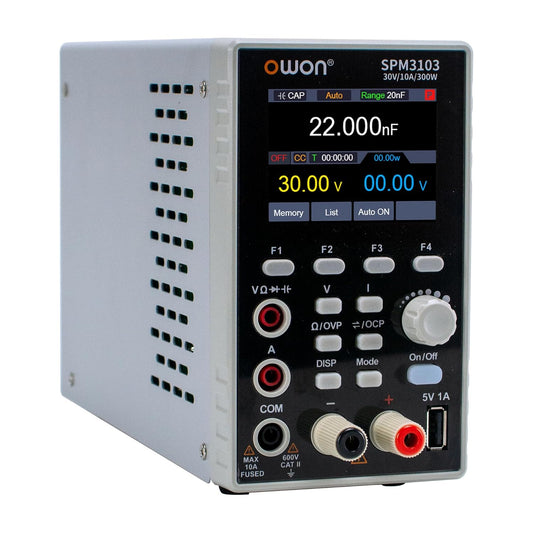 SPM3103 OWON DC Power Supply Built-in 4 1/2 Digits Multimeter 2-in-1 Function with 2.8 inch LCD Easy to Read (300W/30V/10) 110V Input Voltage