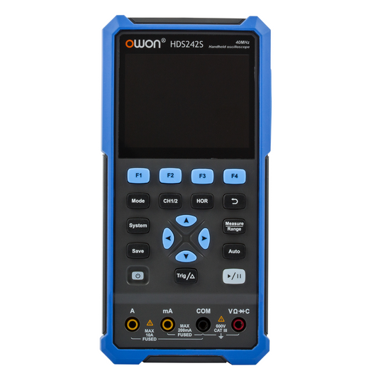 HDS242S OWON オシロスコープ 3-in-1 デジタルハンドヘルドオシロスコープ 多機能 2+1CH 3.5 インチ LCD 40MHz 帯域幅マルチメータ OSC + DMM+ 波形信号発生器、自動車メンテナンス、電源検出に使用