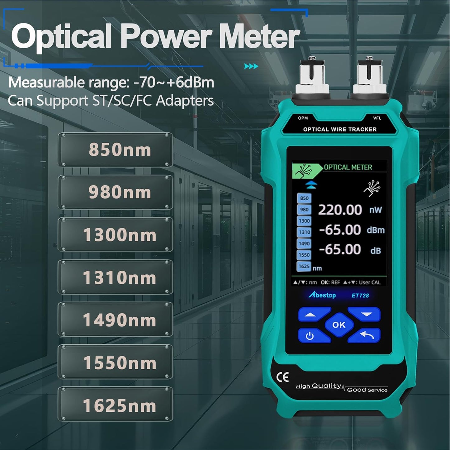 ET728 Network Cable Tester PoE Tester Cable Length Measurement Digital Line Finding Function Design with Low Noise for Multiple Tester