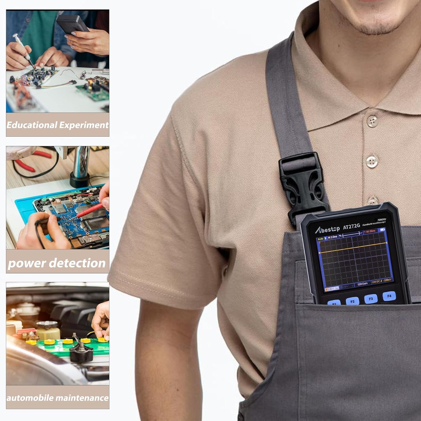 70MHz Digital Oscilloscope 3 in 1 Functions Oscilloscope + Multimeter + Generator/Signal Source with 2+1 Channels