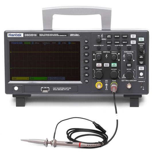 Hantek DSO2D10 Digital Storage Oscilloscope 100MHz Bandwidth 2CH Dual Channel 1GSa/s 8M Memory Depth with 1CH Waveform Generator