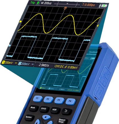 HDS242 OWON oscilloscope 2-in-1 2-channel digital handheld oscilloscope Multifunctional 3.5-inch LCD 40MHz bandwidth 2000 Counting multimeter OSC+DMM for automotive maintenance and power detection