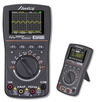 2 in 1 Oscilloscope Multimeter Function Digital Oscilloscope 1MHz Bandwidth 2.5Msps Sampling Rate Digital Oscilloscope Multimeter Trigger Mode AC/DC Current/Voltage Tester