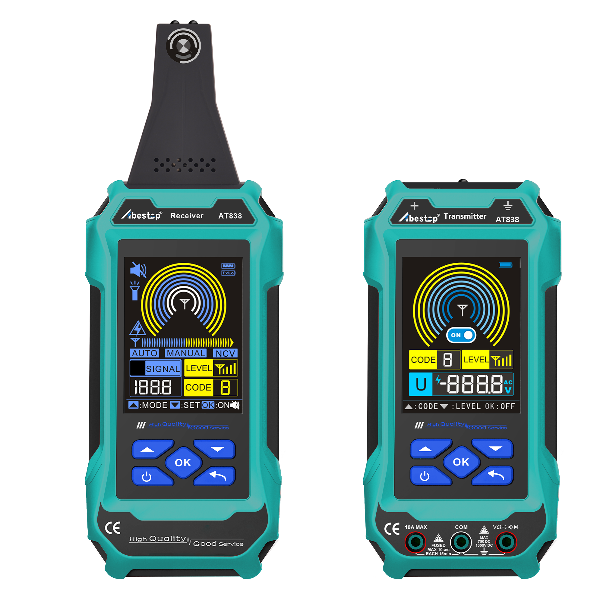 Underground Cable Locator, Abestop AT838 Cable Locator Tester Circuit Tracer with Multimeter Function 2 in 1 Functions Wires and Cables Circuit Tracer Detecting, Water and Gas Supply Pipelines