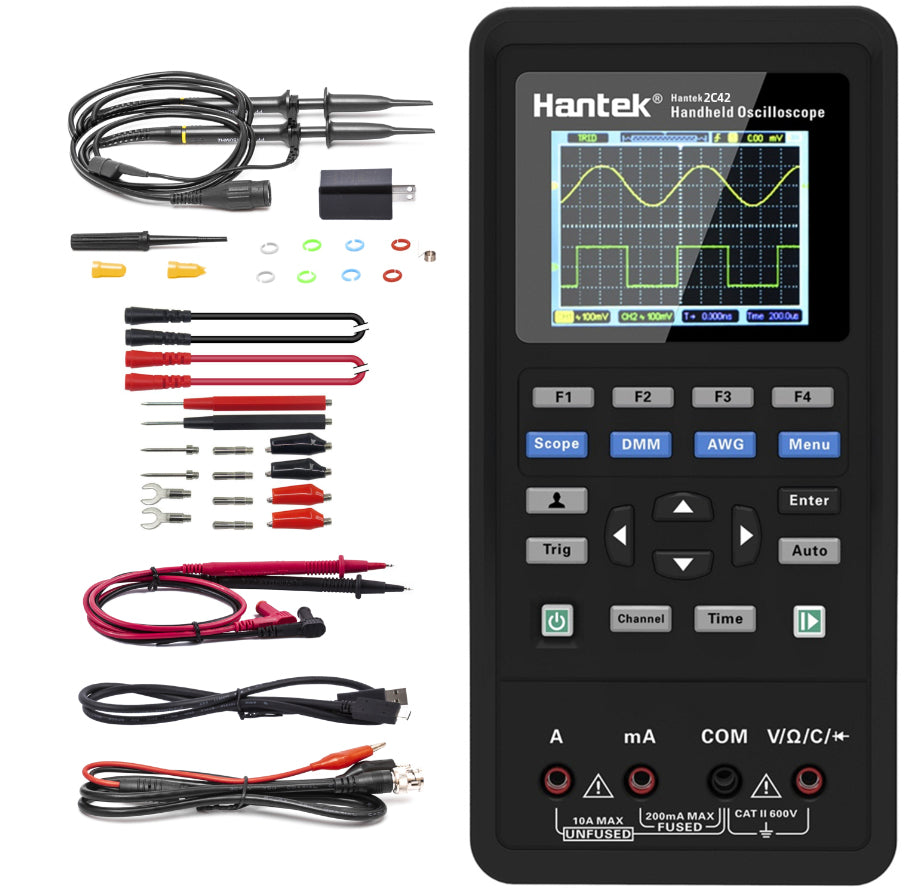 Hantek 2C42 Handheld oscilloscope Multimeter 2-in-1 Multifunction tester 2CH+DMM 40MHz range