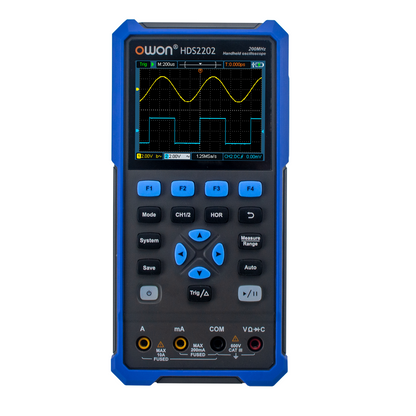 HDS2202 OWON oscilloscope 2CH Digital handheld oscilloscope 200MHz bandwidth 1GSa/s Sampling rate 3.5-inch LCD oscilloscope + multimeter Used for automotive maintenance and power detection