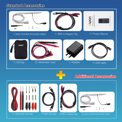 OWON Oscilloscope HDS2202S 3-in-1 digital handheld oscilloscope with 200MHz bandwidth 3.5-inch LCD 2+1CH(oscilloscope + multimeter + waveform generator)