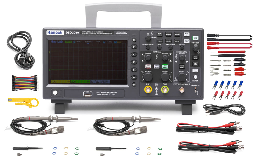 Hantek DSO2C10 digital storage Oscilloscope 100MHz bandwidth 2CH dual channel 1GSa/s 8M memory depth