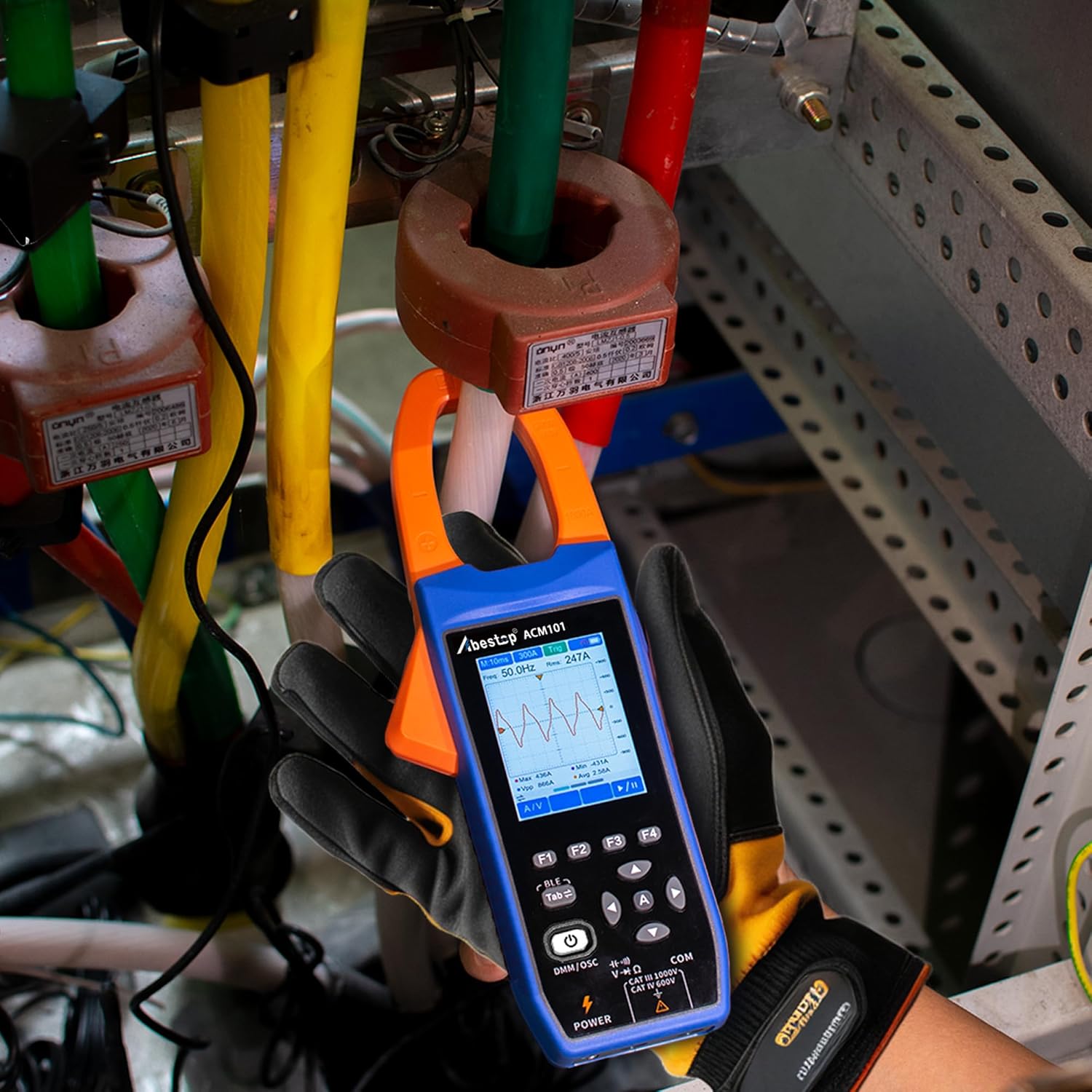 1000V AC/DC Voltage Tester 3 in 1 Clamp Meter and Oscilloscope, 1000A AC/DC Current Tester, 1MHz Analog Bandwidth, Ture RMS, Resistance, Capacitance, Continuity Test with 2.8 inch IPS LCD Displa