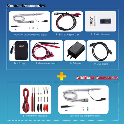 HDS2102 OWON Oscilloscope 2CH Digital Handheld Oscilloscope Multiumeter 3.5" LCD 100MHz Bandwidth 20000 Counts Multiumeter OSC+DMM+for Automobile Maintenance,Power Detection