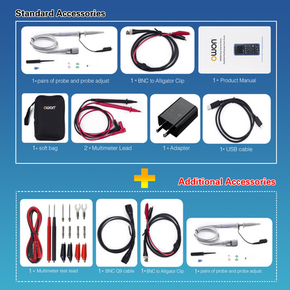 HDS2102S OWON Oscilloscope 2+1CH Digital Handheld Oscilloscope Multiumeter 3 in 1 100MHz Bandwidth 3.5" LCD Multiumeter OSC+DMM+Waveform Signal Generator for Automobile Maintenance,Power Detection