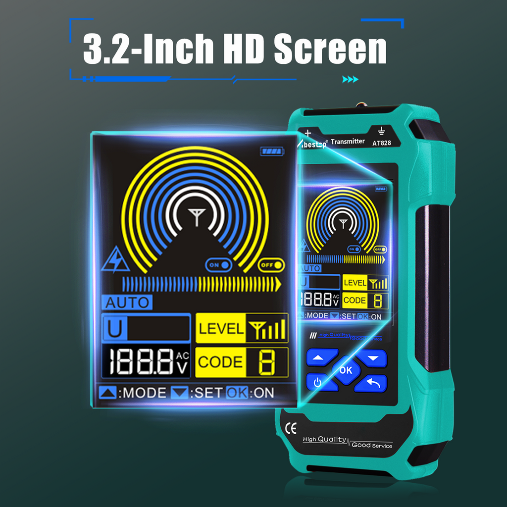 Underground Cable Locator, Abestop AT828 Cable Tester Wire Tracker, Detecting Underground Wires/Cables, Circuit Tracer Laying Paths of Cables Electrical Lines Water/Gas Supply Pipelines