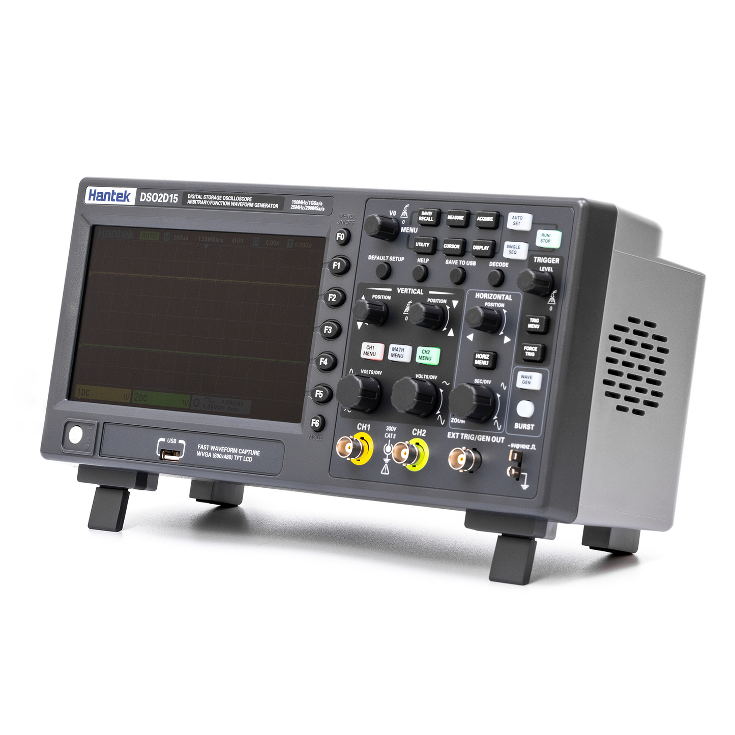 Hantek DSO2D15 digital storage oscilloscope 150MHz 1GSa/s 8M,2 channels,2 CH+1CH with signal source