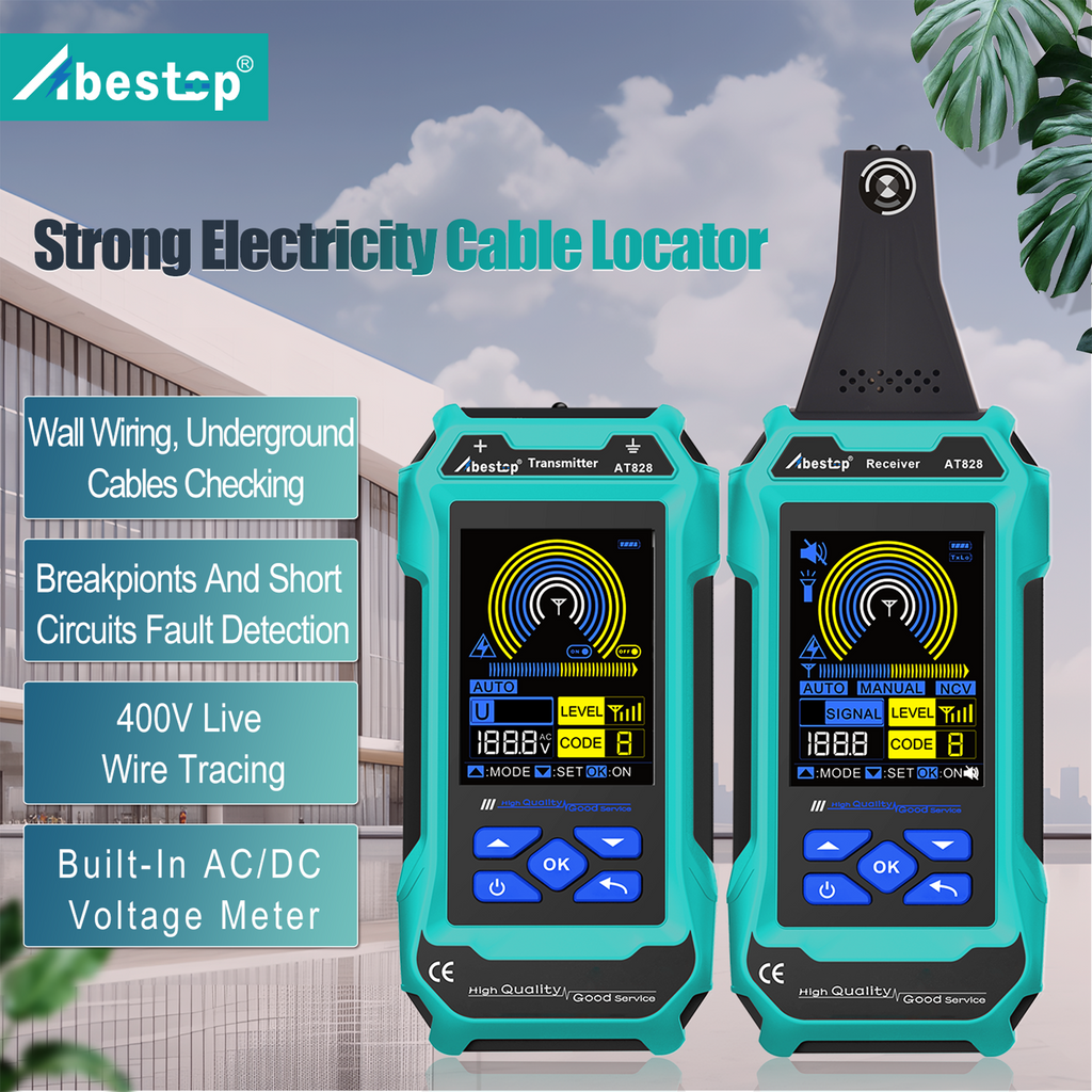 Underground Cable Locator, Abestop AT828 Cable Tester Wire Tracker, Detecting Underground Wires/Cables, Circuit Tracer Laying Paths of Cables Electrical Lines Water/Gas Supply Pipelines
