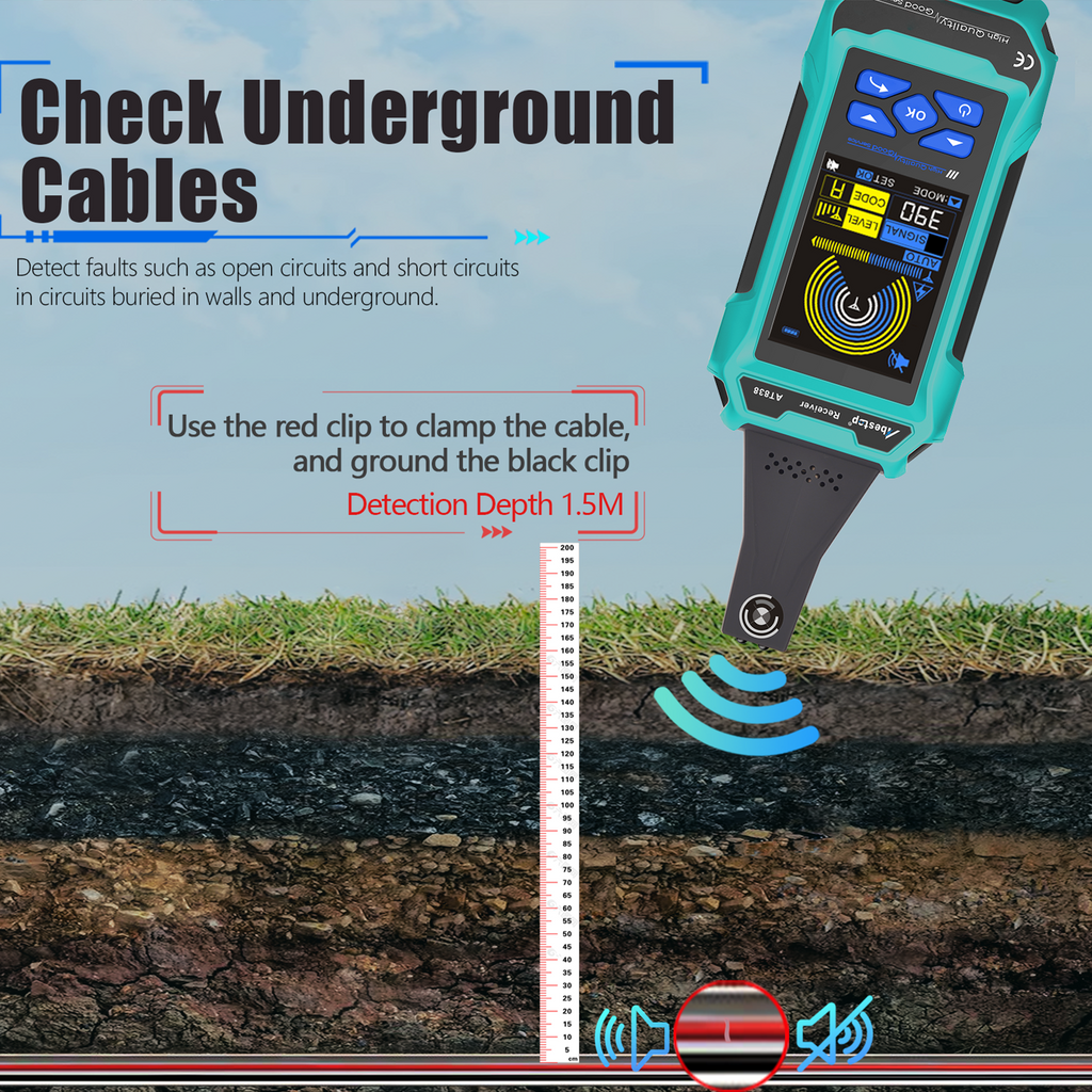 Underground Cable Locator, Abestop AT838 Cable Locator Tester Circuit Tracer with Multimeter Function 2 in 1 Functions Wires and Cables Circuit Tracer Detecting, Water and Gas Supply Pipelines
