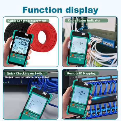 ET618 3 ID Mapped Ethernet Cable Tester with Length calibration function and multimeter 2-in-1 Continuity tester ET618 3 ID Mapped Ethernet cable tester with Length calibration function and multimeter 2-in-1 Continuity tester