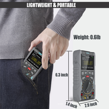 Abestop Oscilloscope 3 in 1 Functions Oscilloscope Multimeter with Waveform Generator 12MHz Bandwidth 50MSa/s Sampling Rate Signal Source Meter Tester(AT312G)