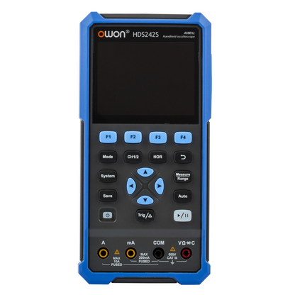 HDS242S OWON oscilloscope 3-in-1 digital handheld oscilloscope Multi-function 2+1CH 3.5-inch LCD 40MHz bandwidth multi-meter OSC + DMM+ waveform signal generator, used for automotive maintenance, power detection