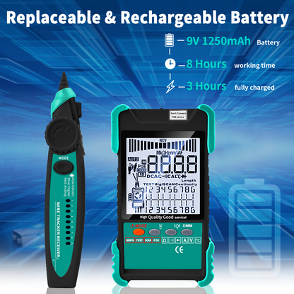 ET618 3 ID Mapped Ethernet Cable Tester with Length calibration function and multimeter 2-in-1 Continuity tester ET618 3 ID Mapped Ethernet cable tester with Length calibration function and multimeter 2-in-1 Continuity tester