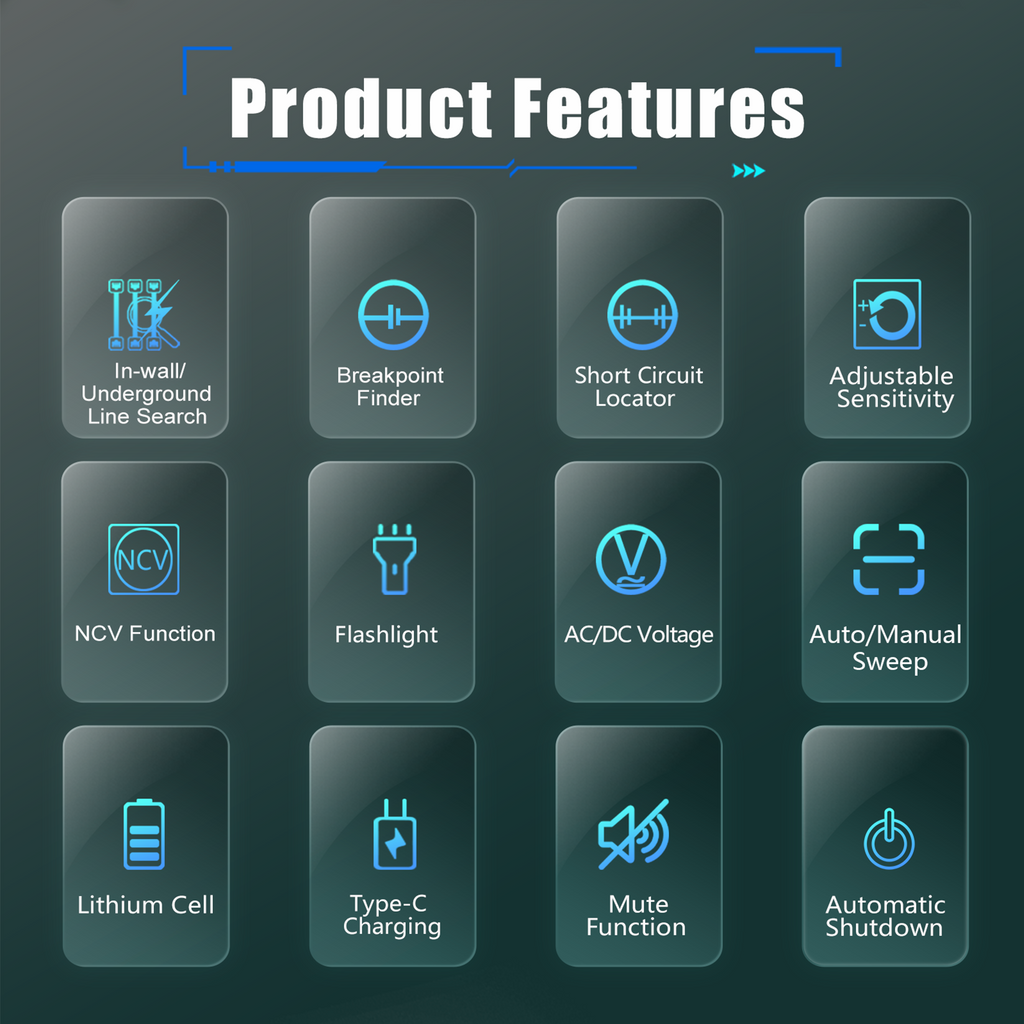 Underground Cable Locator, Abestop AT828 Cable Tester Wire Tracker, Detecting Underground Wires/Cables, Circuit Tracer Laying Paths of Cables Electrical Lines Water/Gas Supply Pipelines