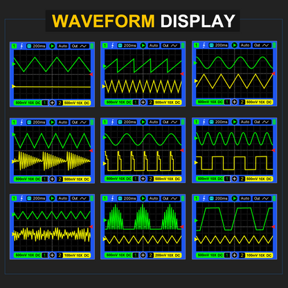 70MHz Bandwdith Digital Oscilloscope Multimeter, Dual Channel AT72S Abestop Oscillograph, 3 in 1 Functions with Digital Multimeter Signal Generator