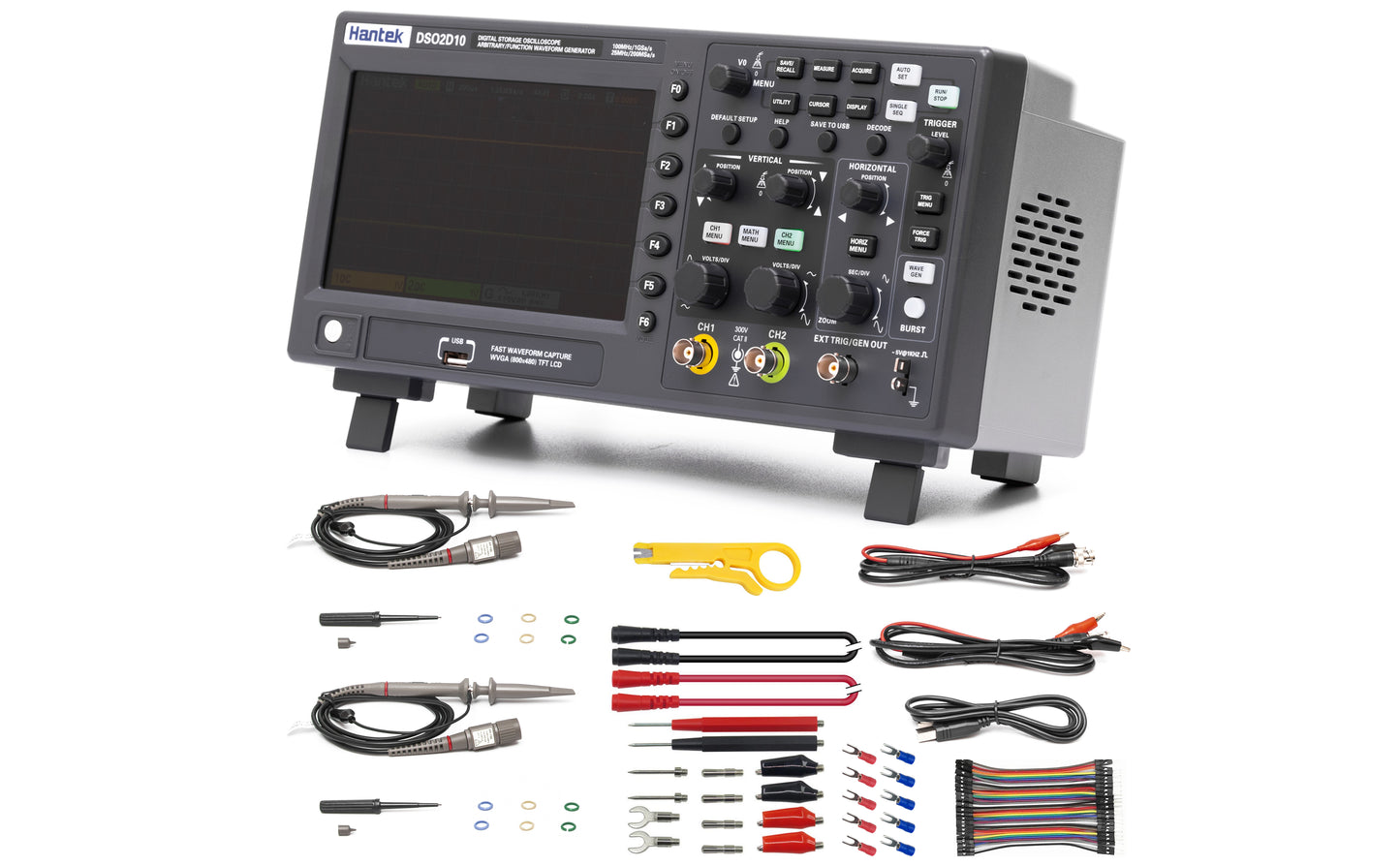 Hantek DSO2D10 Digital Storage Oscilloscope 100MHz bandwidth 2CH dual channel 1GSa/s 8M memory depth with 1CH waveform generator