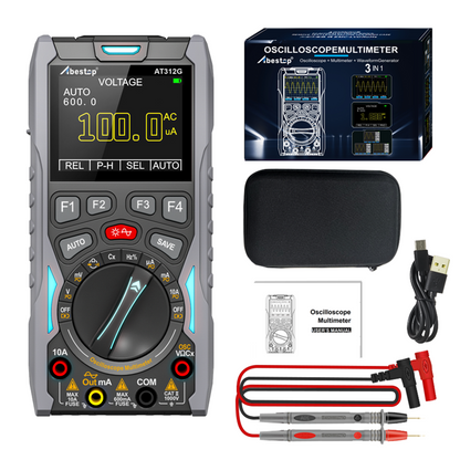 Abestop AT312G 3 in 1 Oscilloscope Digital Scope Multimeter with 12MHz Bandwidth 50MSa/s Sampling Rate Built-in Generator Multiple Multimeter Tester Function